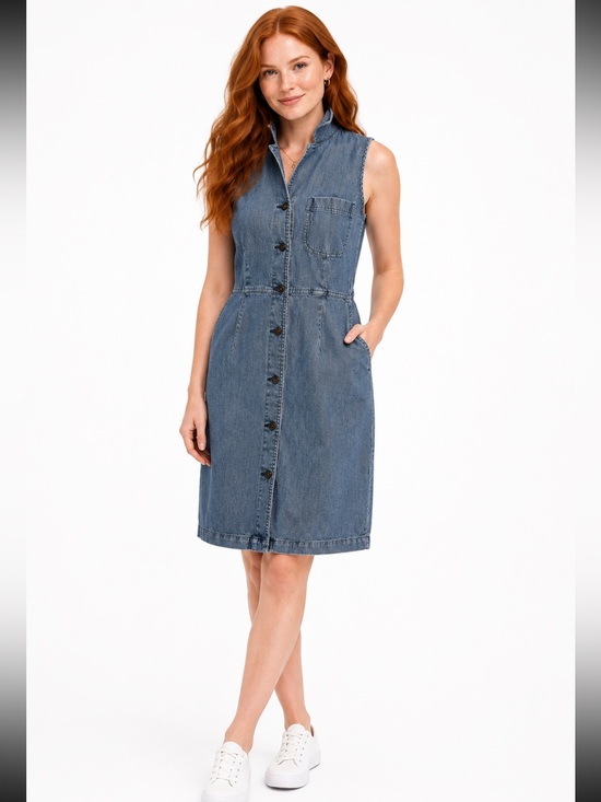 Liz Claiborne Dresses & Skirts - Liz Claiborne Sleeveless Denim Midi Dress. Nice stretch 98% cotton 2% spandex. 4